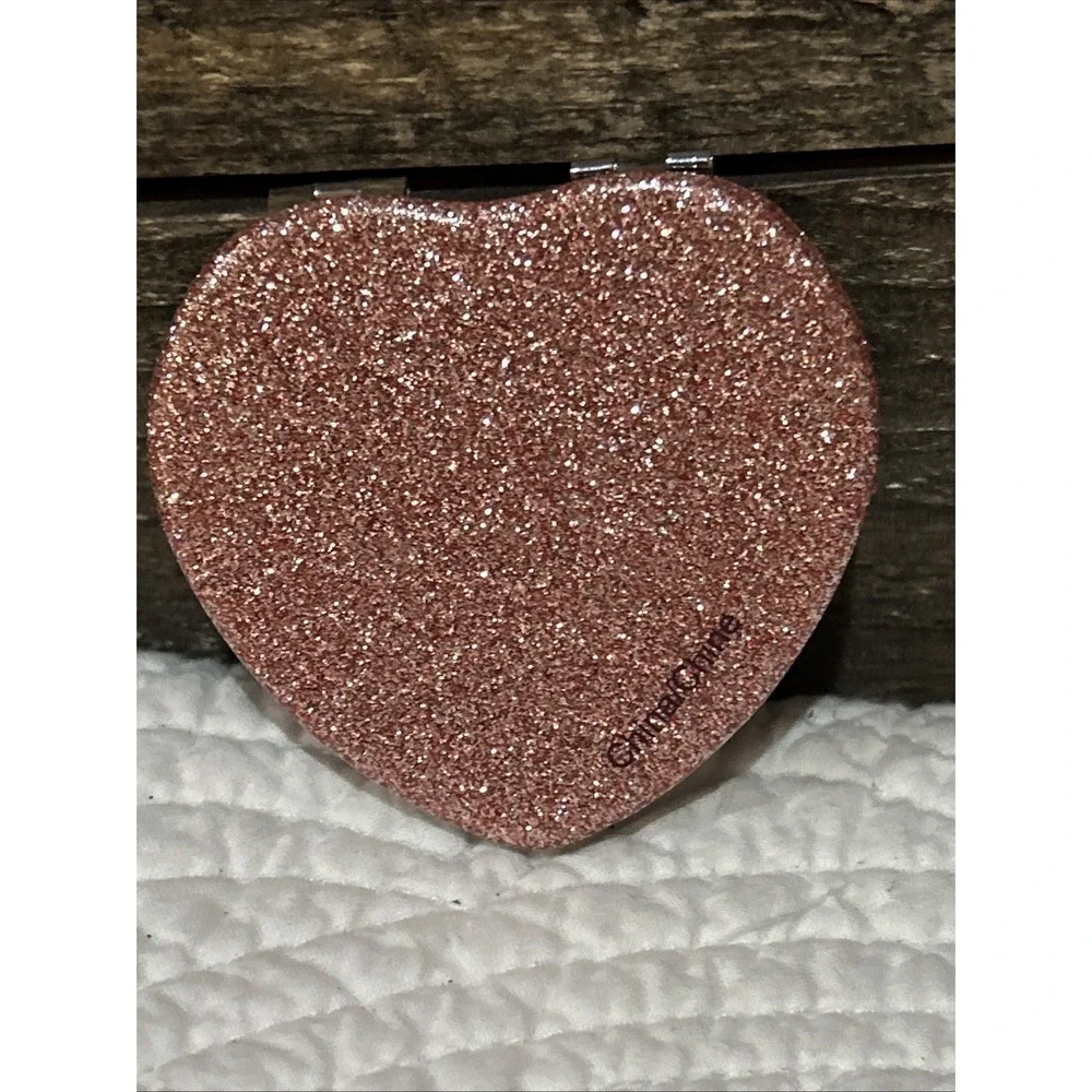 COACH CF153 Glitter Heart Compact Mirror Wine Stocking Stuff